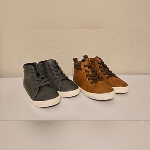 New Cat & Jack Stylish High-Top Sneakers in Gray and Brown